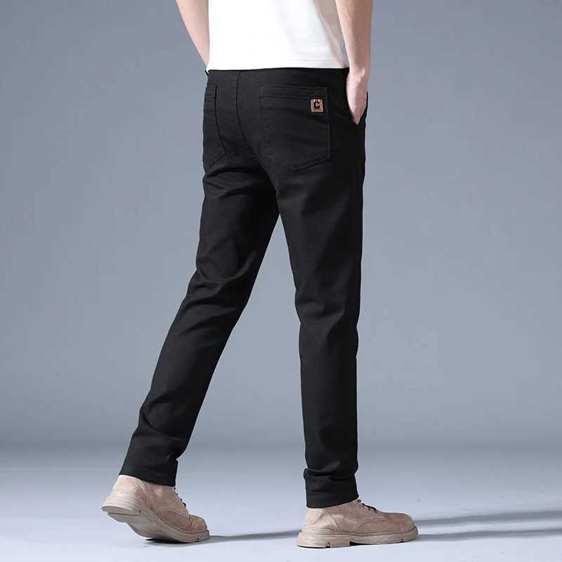 Mens Spring Autumn New Splicing Elasticized Button Zipper Pocket Fashion Solid Slim Straight Pants Korean Business Casual Pants W250819