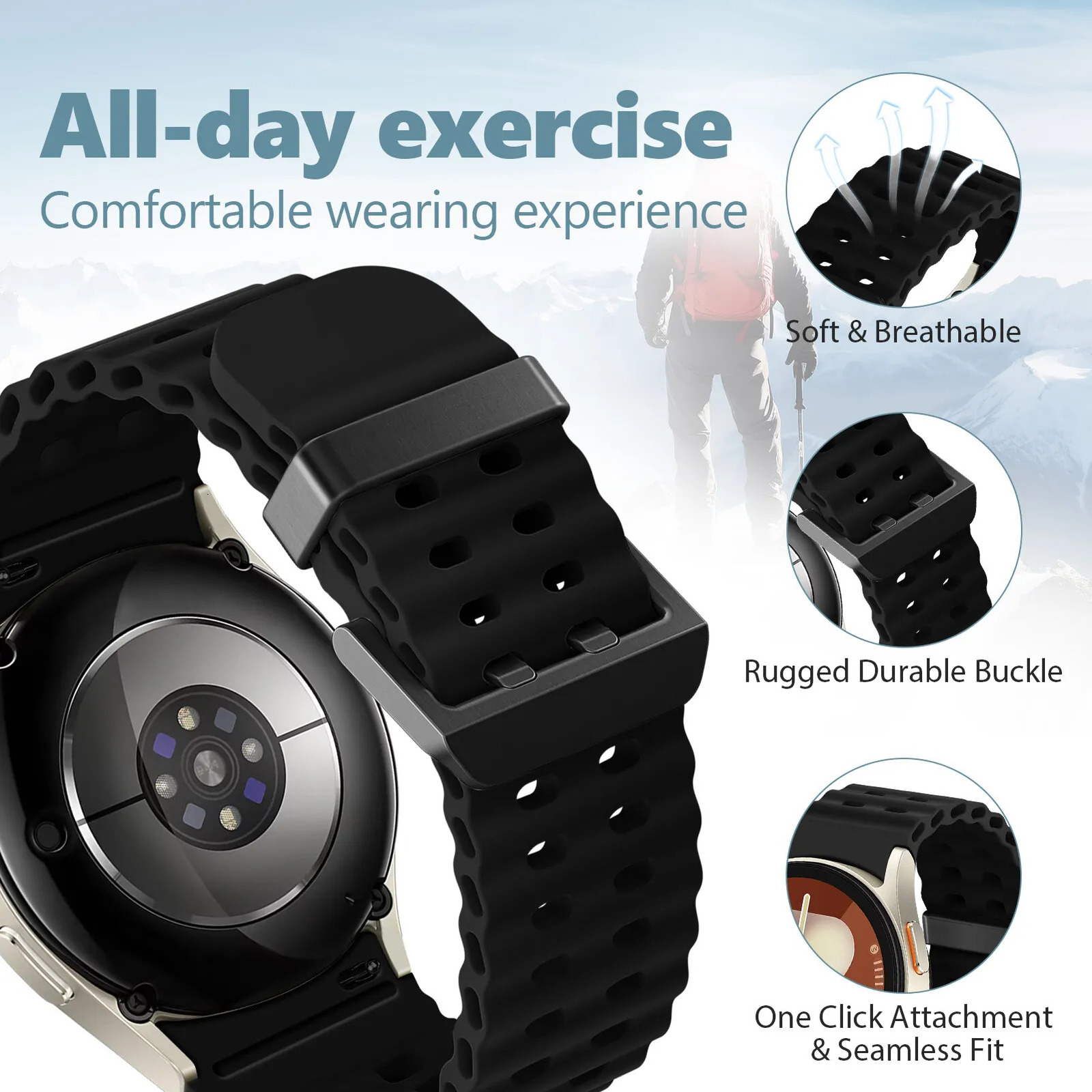 Band for Galaxy Watch 7/6/5 Pro/4 classic 40mm 44mm Sport Silicone No Gaps wrist correa Bracelet Galaxy Watch 7 straps 250818