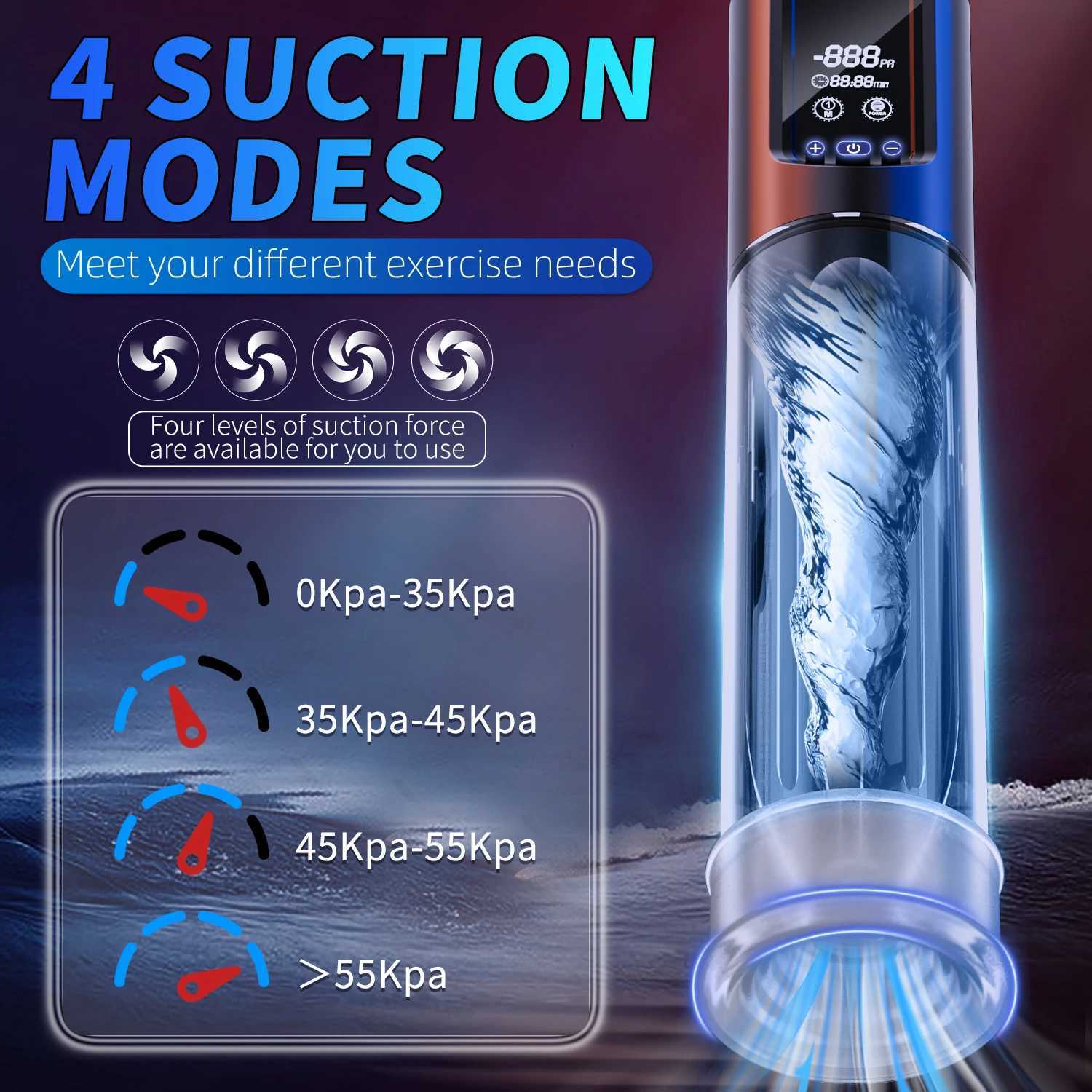 Electric Penis Pump Blowjob Sucking Enhanced Extender Lasting Trainer Enlargement Big Dick Erection Masturbator Sex Toys for Men XJ250819