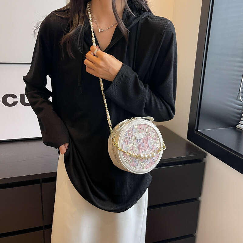 Bags Trendy Women's Bags 2025 Fashion Niche Design Shoulder Summer Versatile Chain Crossbody Small Designer Round Bag