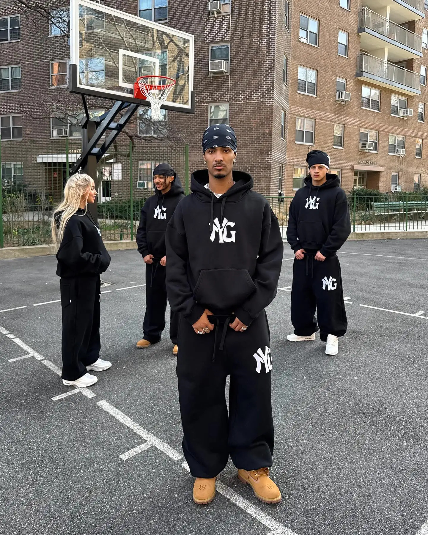 Harajuku Hip Hop Y2k Tracksuit Men Letter Print Black Twopiece Set Clothes Zipper Hoodie Baggy Sweatpants Casual Streetwear 250818