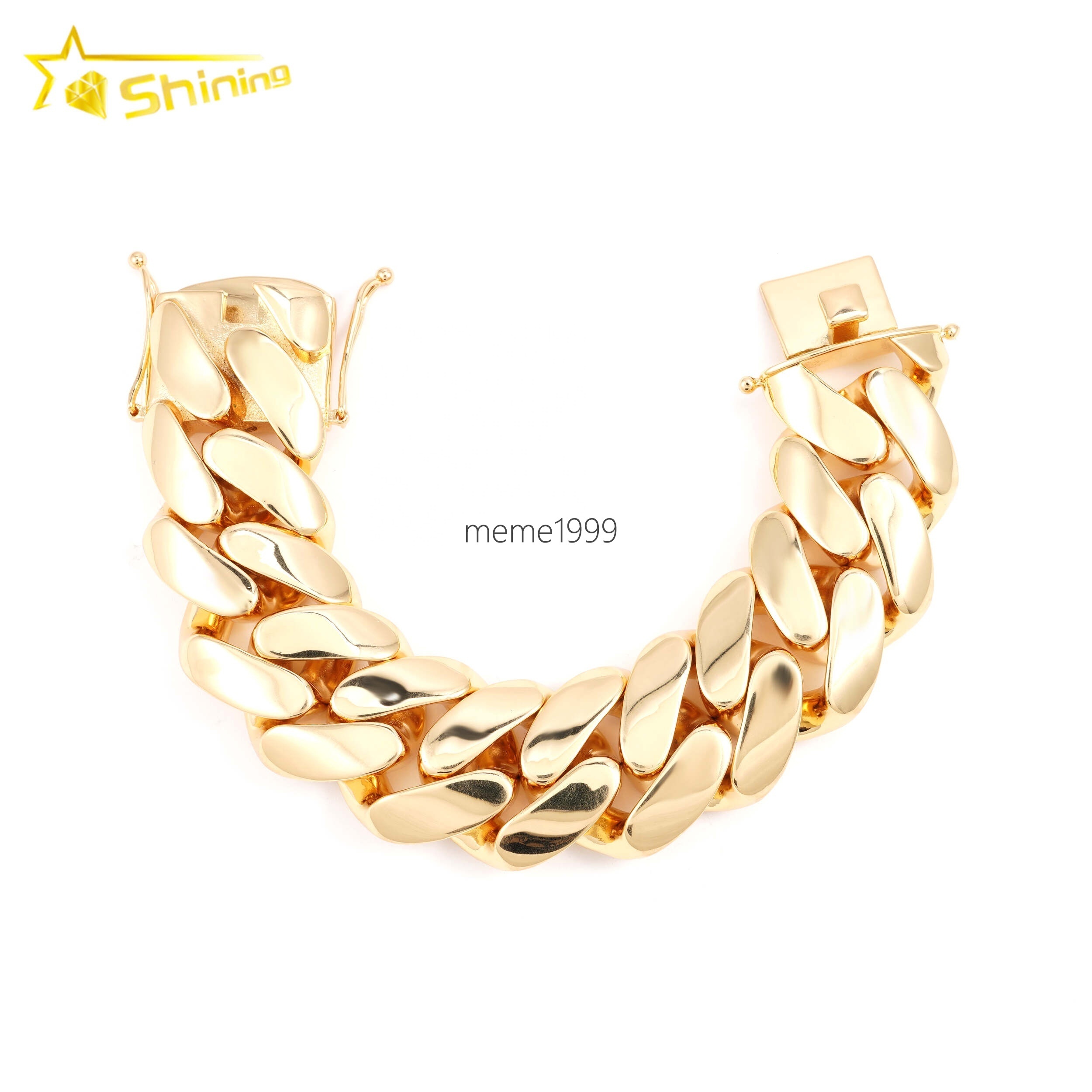 Hip Hop Jewelry Fashion Luxury and Heavy Necklace Super Big Cuban Necklace Cuban Bracelet Miami Cuban Link Bracelet