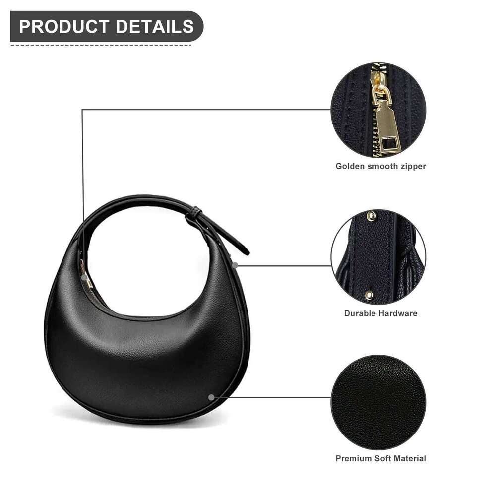 Women S Dumpling Crossbody Shoulder Bag PU Leather Handbag Moon Bag