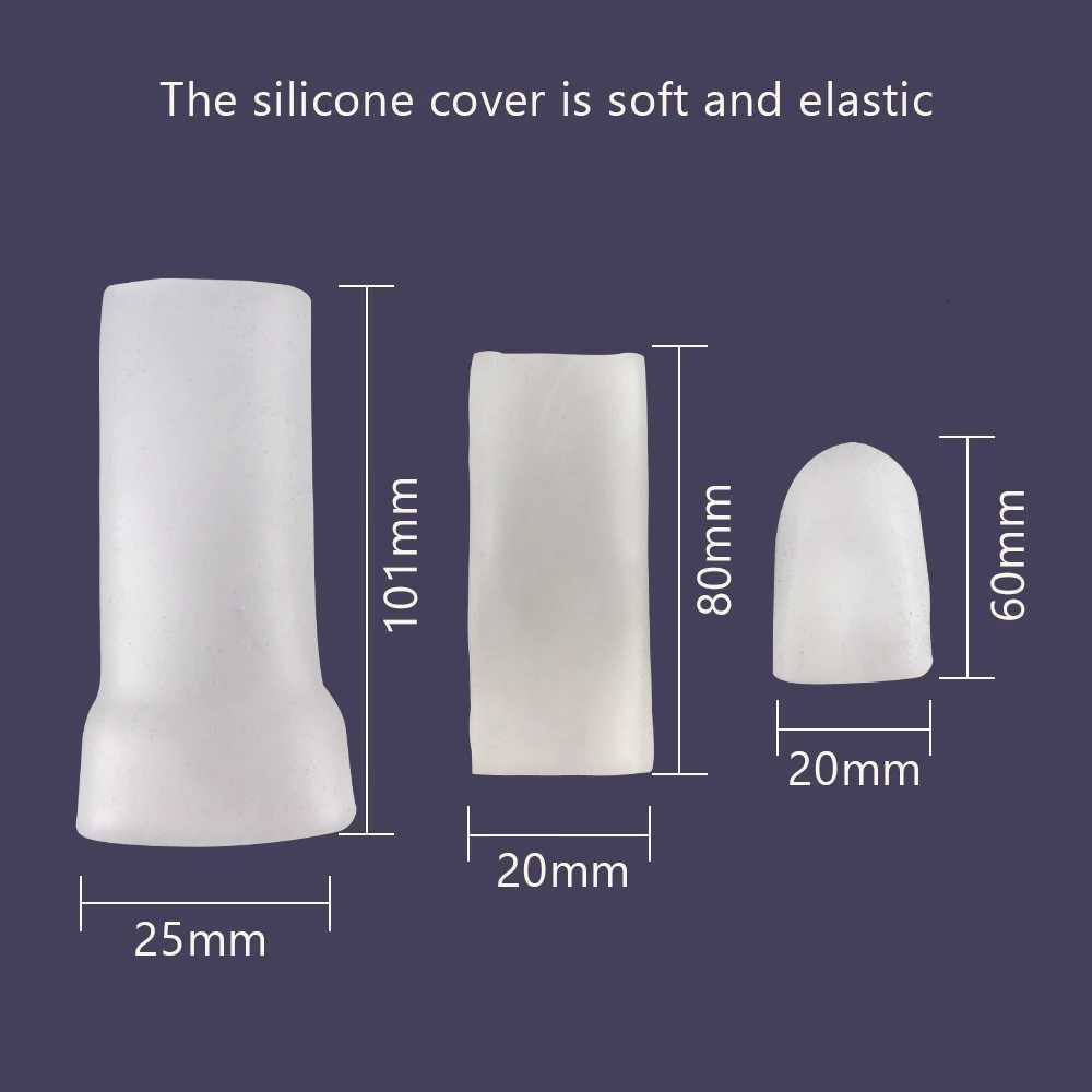 SM Penis Sleeve Extender Enlargement Silicone Glans Protector Cap Replacement Penis Pump Stretcher Clamping Accessories Sex Toys XJ250819