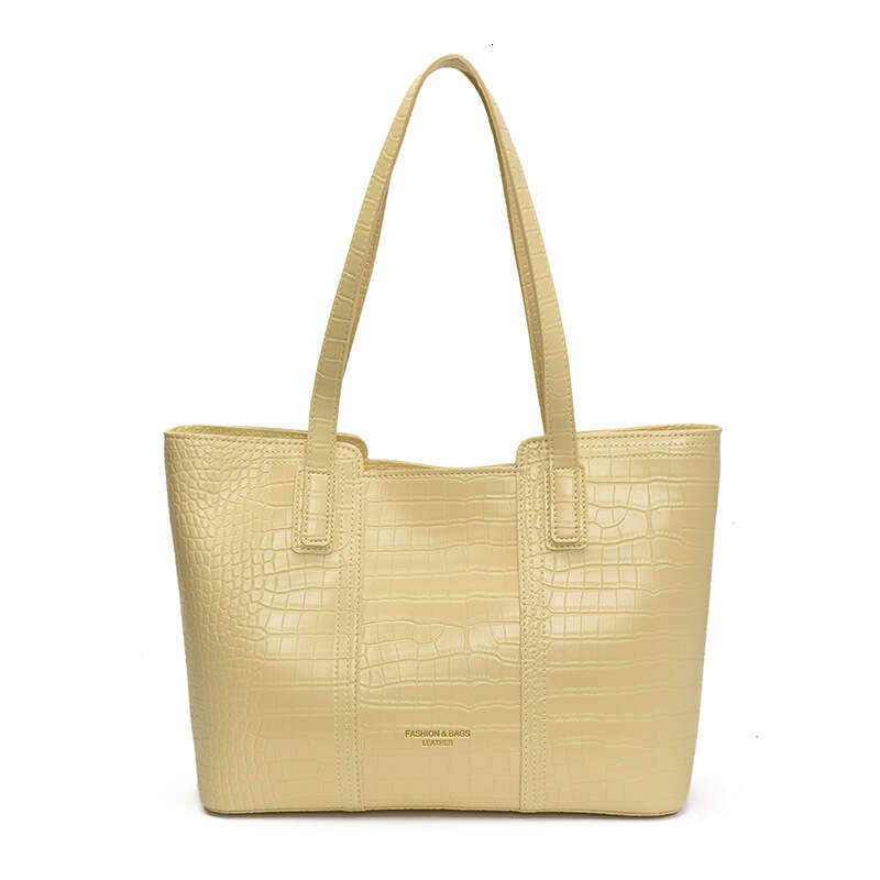 High-end Soft Leather Large Bags Capacity Tote for Women 2025 Summer Designer Trendy Versatile Crocodile Pattern Commuting Shoulder Bag