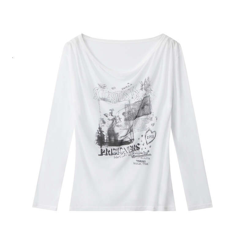 American Style Round Neck Niche Design Loose New Spring And Autumn Long Sleeve T-Shirt For Women Hot Girl Top B5