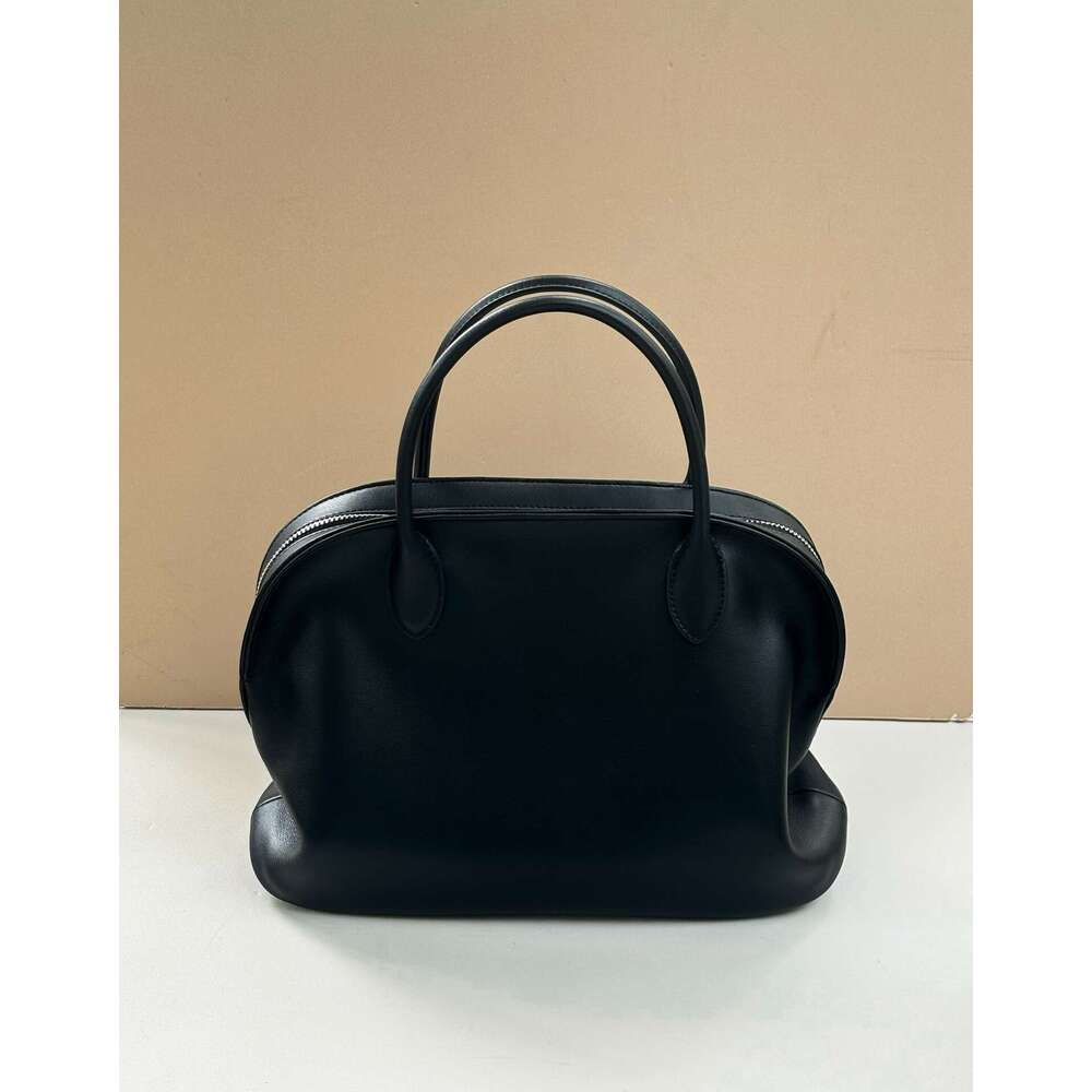 New Summer French Style Simple High-End Commuter Bowling Handbag Niche Design Genuine Leather Women's Bag designer bag B5