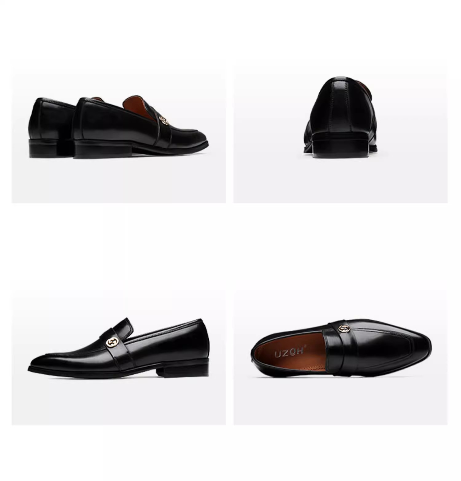 Men's leather shoes genuine leather business casual shoes formal wear men's shoes pointed toe British casual shoes breathable loafers