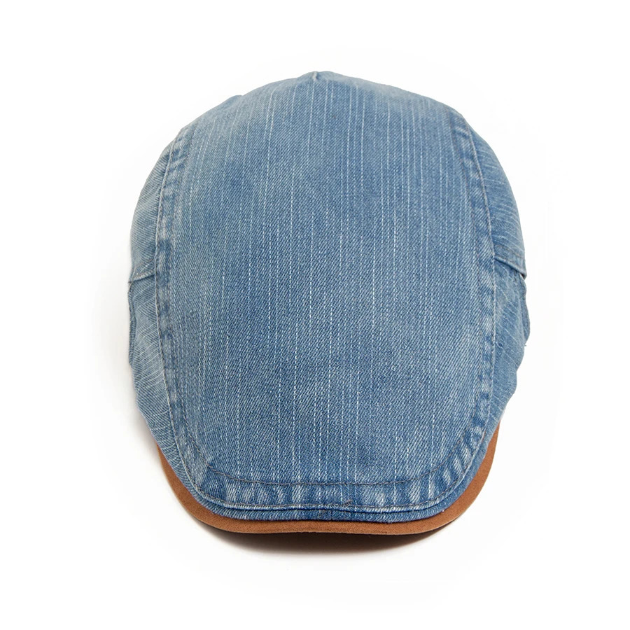 Denim Cotton sboy Cap Women Patchwork Brown Soft Beret Men Flat Visor Hat Vintage For Spring Autumn Summer Casual Adjustable 250814