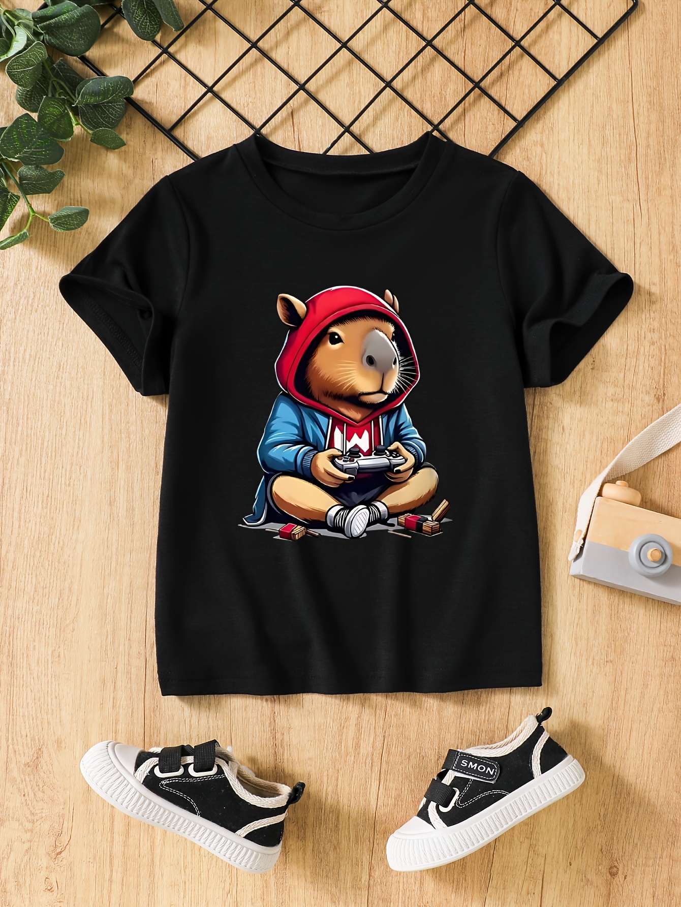 T-shirts Boys' Set of Three Short-Sleeve Mole Print Breathable Quick-Dry Tees