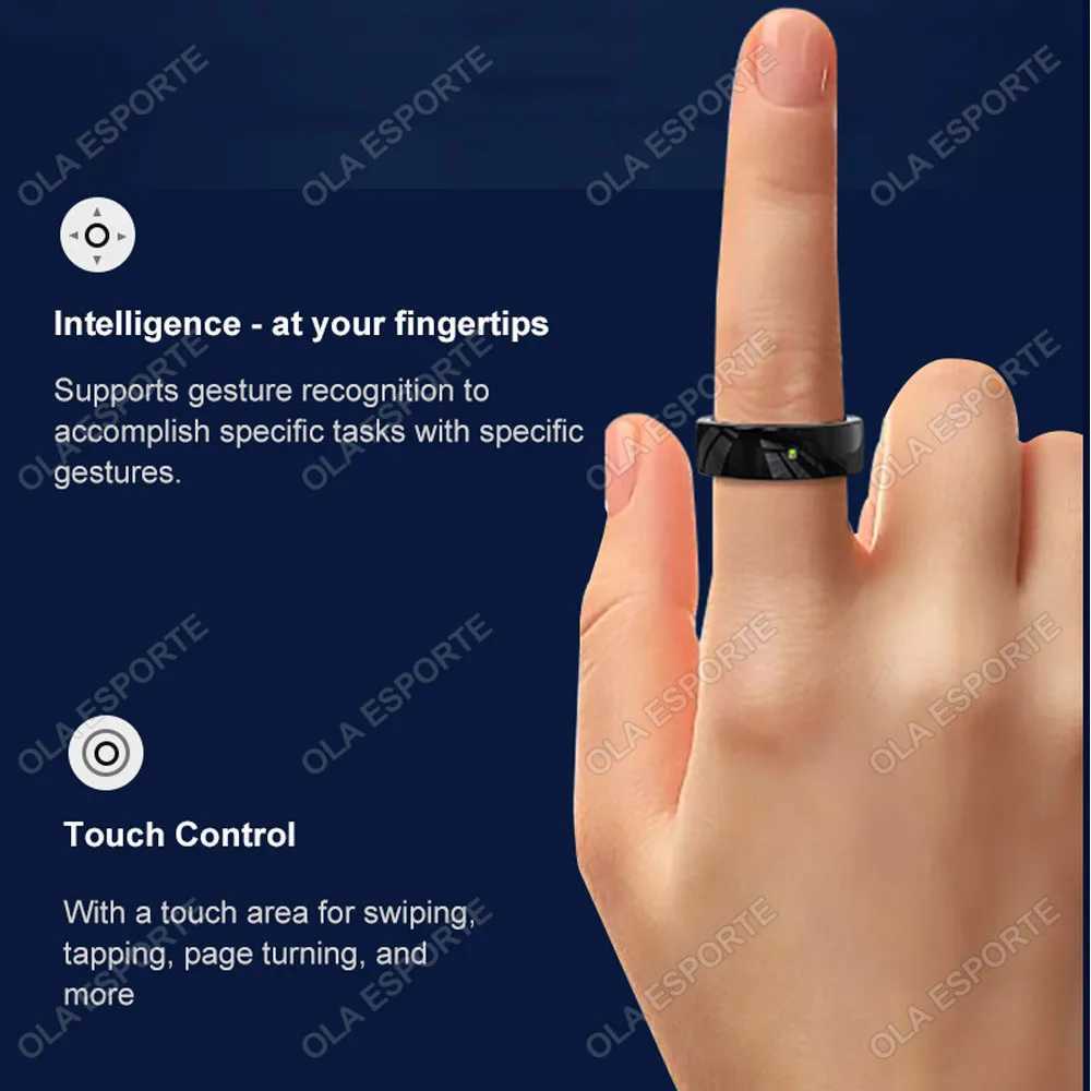 2025 NFC Ceramic LED Smart Ring Built-in NFC Ring 5ATM Waterproof Gesture Control Health Monitoring Multi-Sports Modes Smart Ring W250819