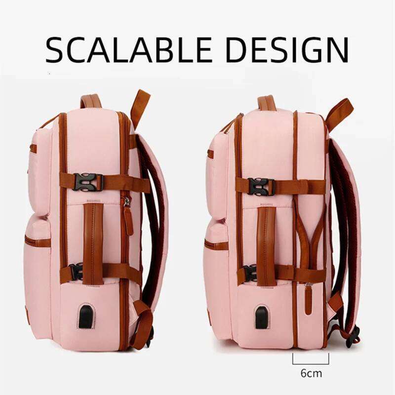 Women Backpack Business Computer Rucksack Waterproof Knapsack With USB Charging Scalable Outdoor Large Capacity Travel Bag