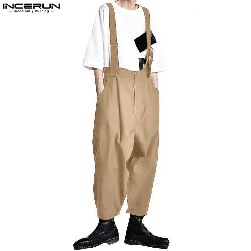 Men Jumpsuits Solid Color High Waist Pants Loose Casual Men Suspender Rompers Streetwear 2025 Fashion Straps Overalls W250819