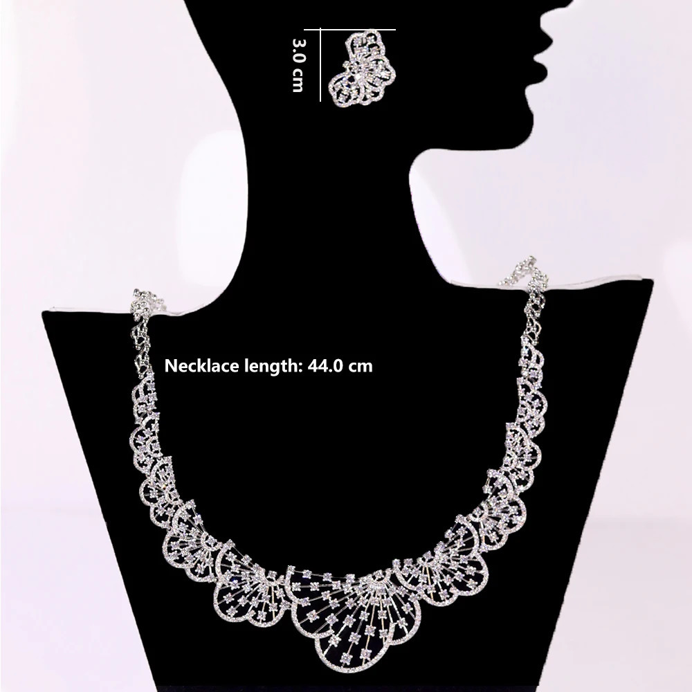 Graceful 2Pcs White CZ Zircon Necklace Set Brides High Quality Fine Jewelry Women Wedding Engagement Accessory 250818
