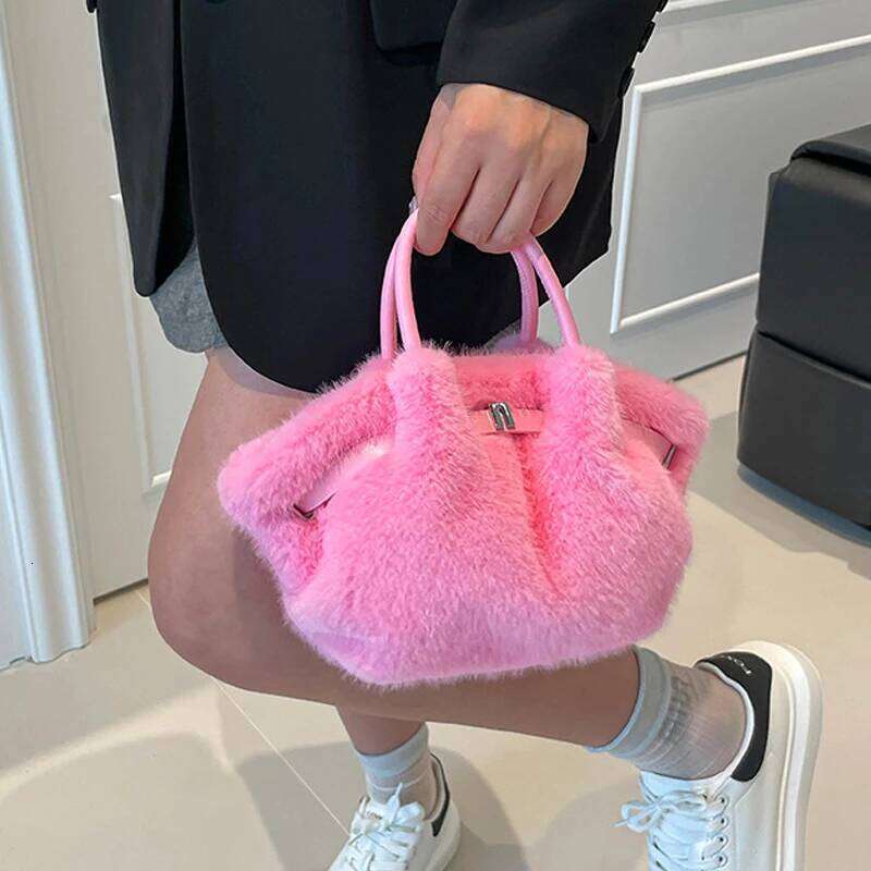 Autumn And Winter Designer Fashion Ruched Hobos Women Handbags Soft Plush Small Tote Bag Cute wing Shoulder Crossbody Bags 2025