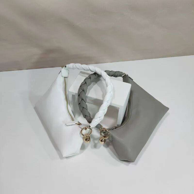 Fashion Woven Braided Versatile Shoulder Premium Underarm Hand Carry Women S Bag Twists Braid Gold Beans Armpit Handbag