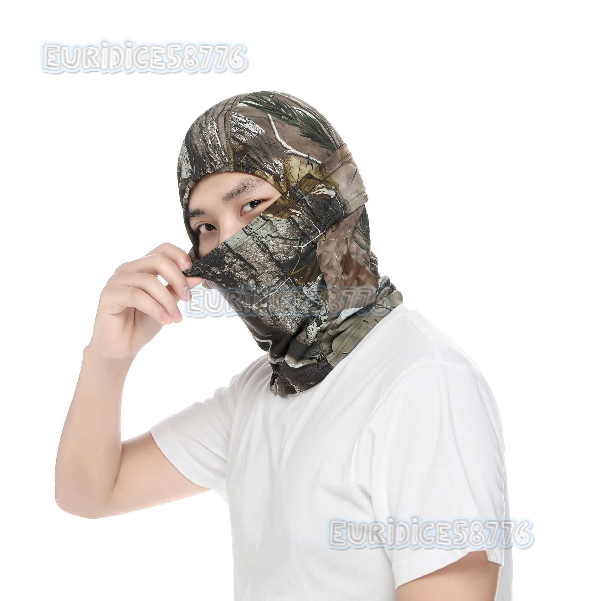 Camouflage Tactical Head Cover Outdoor Riding Four-sided Bullet Cover Breathable Single-hole Mesh Outdoor Head Cover H250819