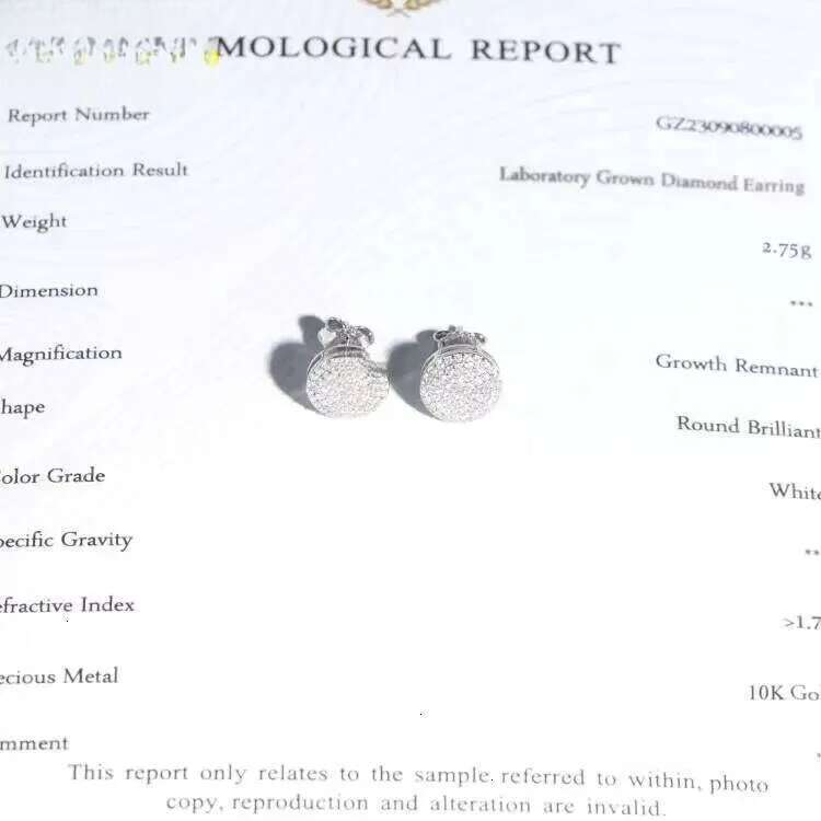 Dropshipping Dias Designs 10K Solid Gold HPHT /Moissanite Lab Grown Dia Stud Earring Fine JewelryFree of charge delivery