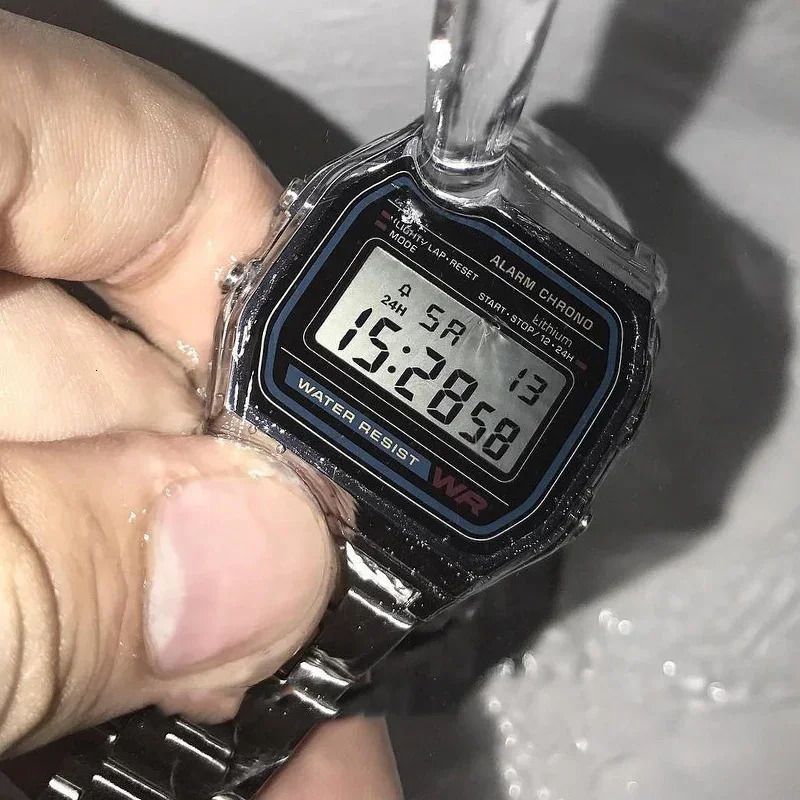 F91W Band Watch Waterproof Retro Digital Stainless Steel Sports Military Watches Men Women Digital Electronic Wrist Watch Clock 250819