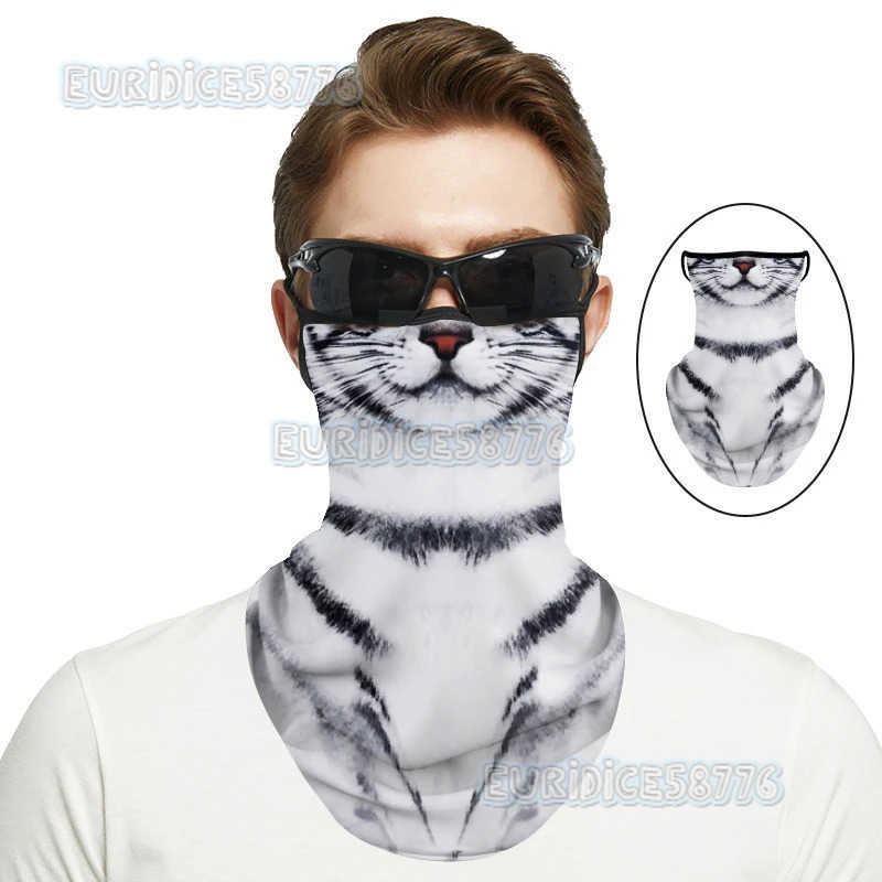 Animal 3D Cat Dog Print Face Balaclava Mask Earloops Neck Face Cover Men Women Outdoor Neck Warmer Scarf Cycling Fishing Hiking H250819