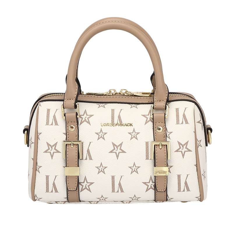 LORDLY KNACK designer bag light luxury genuine leather Boston bag simple versatile high-quality casual fashion cross body bag for woman