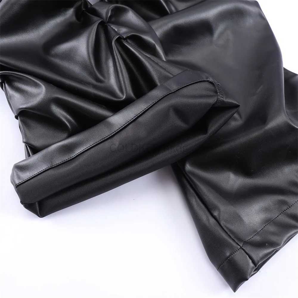 Designer Mens Pleated Pu Leather Pants High Street Trousers Y2k Hip Hop Punk Pants Casual Streetwear Grunge Clothes Black W250819