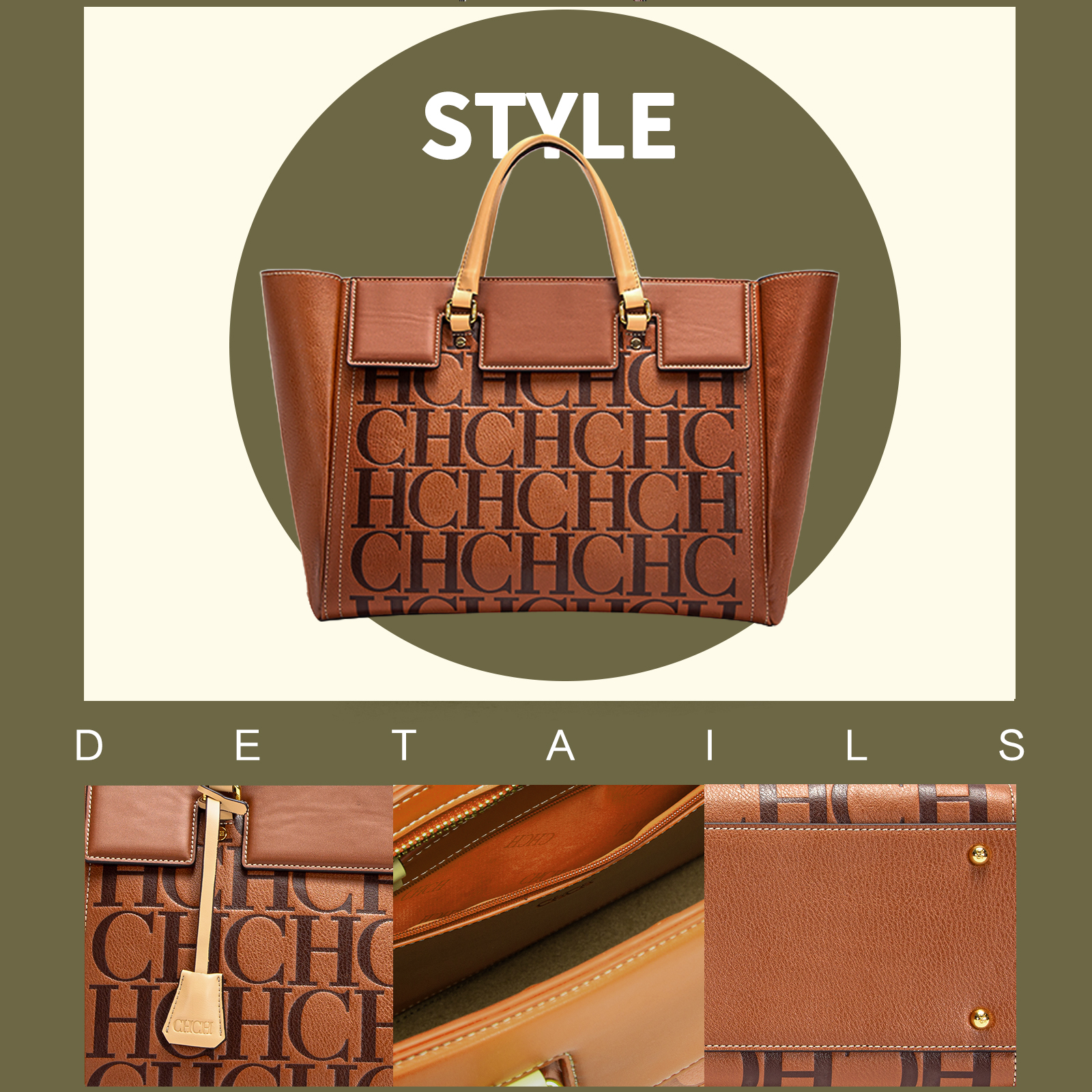 Classic Style Fashion Retro Women's Handbags Simple Design Letters Printing Large Capacity Pure Color Versatile