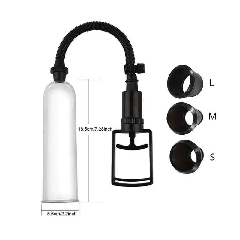 Male Penis Pump Manual Penis Enlarger Enhancement Erection SexToys For Men Vacuum Pump Big Size Trainer Male Long Lasting MasturbatorXJ250819