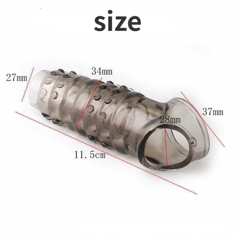 11cm Penis Enlargement Sleeve Glans Expose Prostate Massage Penis Extender Sex Toys for Couples Delay Time Adult Toys XJ250819
