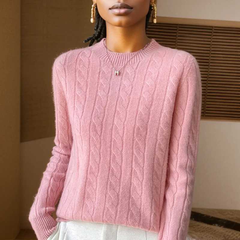 Autumn and Winter New Fashion 100% Pure Wool Sweater Crew Neck Long Sleeve Pullover Sweater Womens Clothing Korean Pop Top WQ712XJ250819