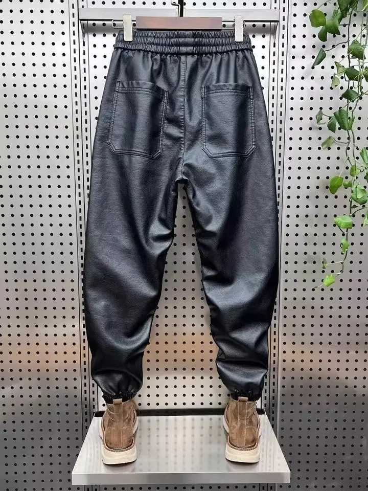 Trendy Motorcycle Leather Pants Mens Hip Hop Harem Loose Trousers Outdoor Jogger Sweatpants Luxury Brand High Quality Clothing W250819