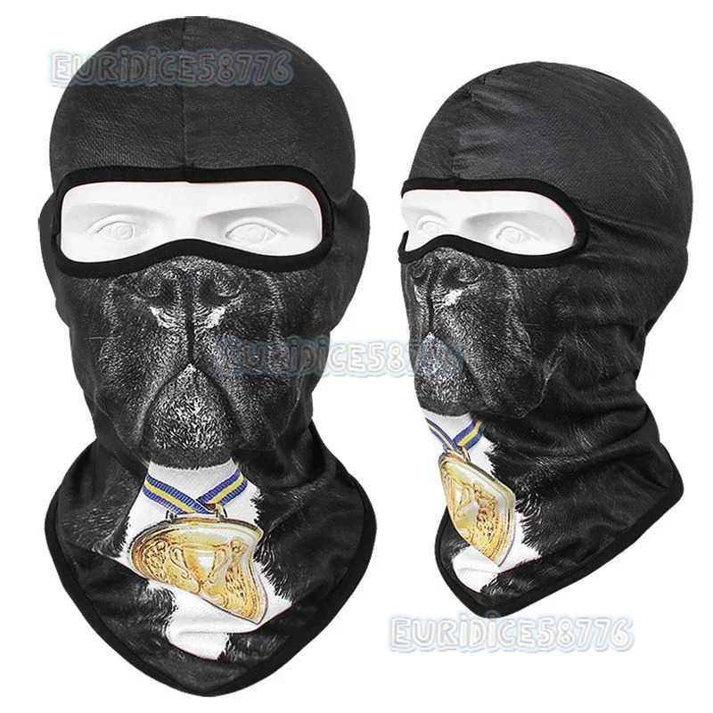 3D Cat Dog Cute Animal Print Balaclava Motorcycle Motocross Biker Head Cover Ski Snowboard Mask Helmet Hood Cap Cycling Headgear H250819