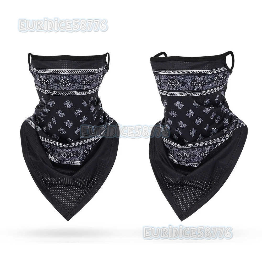 Black White Red Bandanna Masks Earloops Mesh Breathable Paisley Bandana Triangle Face Neck Cover Balaclava Men Women Protective H250819