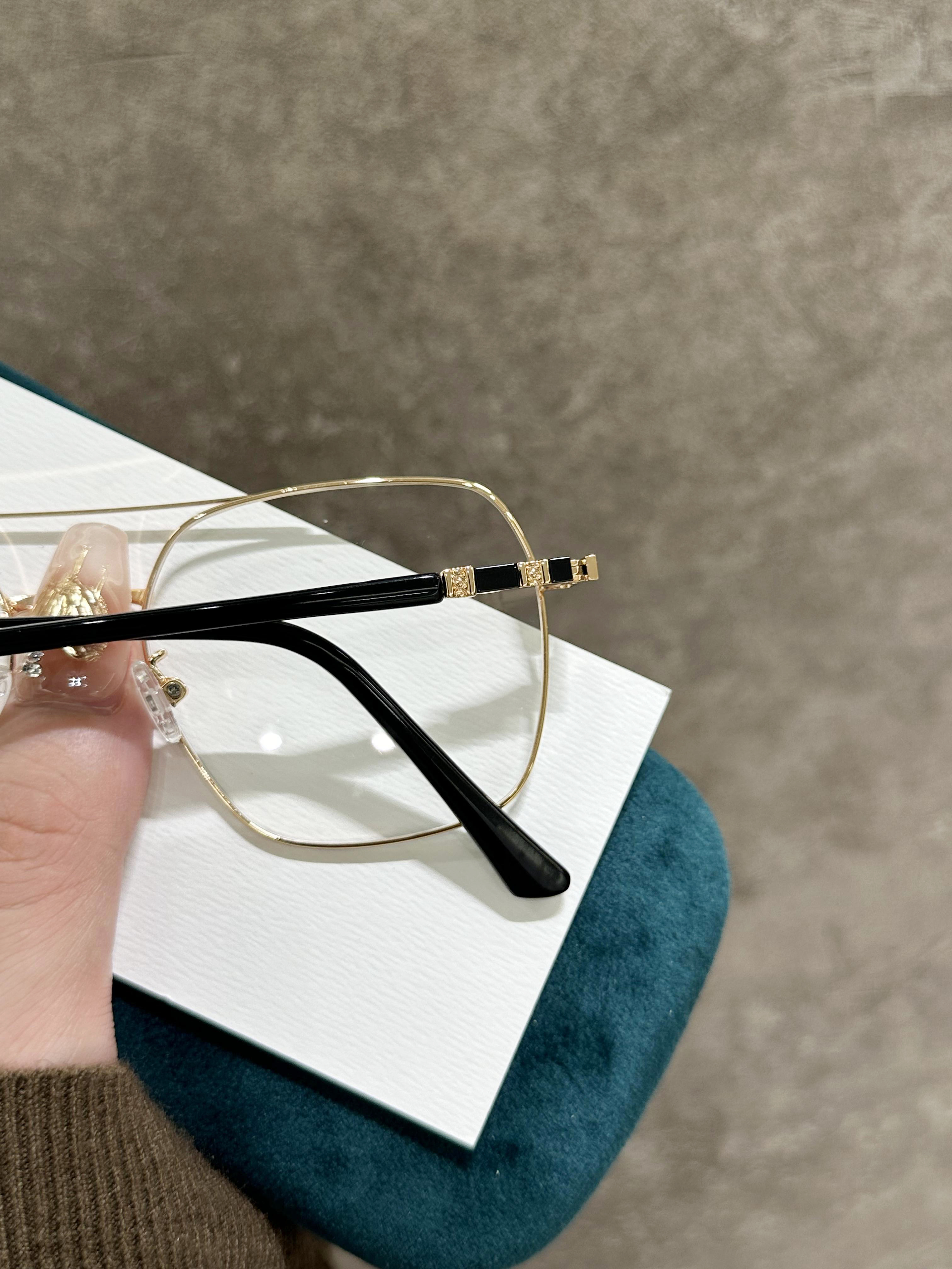 Ultra-light anti-blue light myopia glasses frame for women, plain glasses, metal frame G95-277