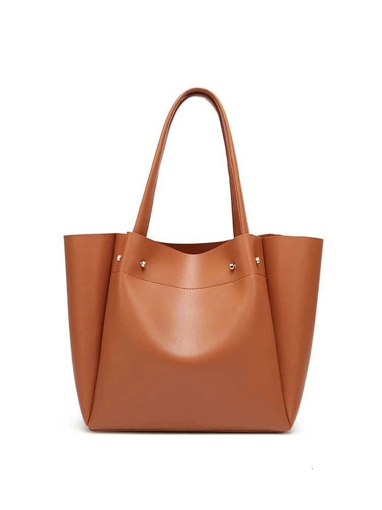 Largecapacity Pleated Tote Bag Shopping Bag Portable Handbag Advanced Pu Leather One-Shoulder Tote Handbag 250818