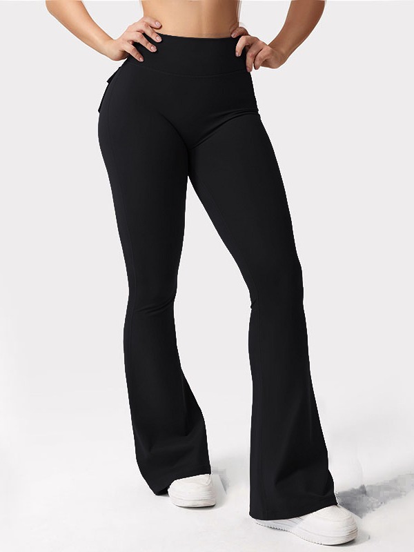 Women's Athletic Yoga Pocket Leggings (With Pockets) Women's Butt-Lifting Workout Leggings Gym Flared High-Waisted Yoga Pants