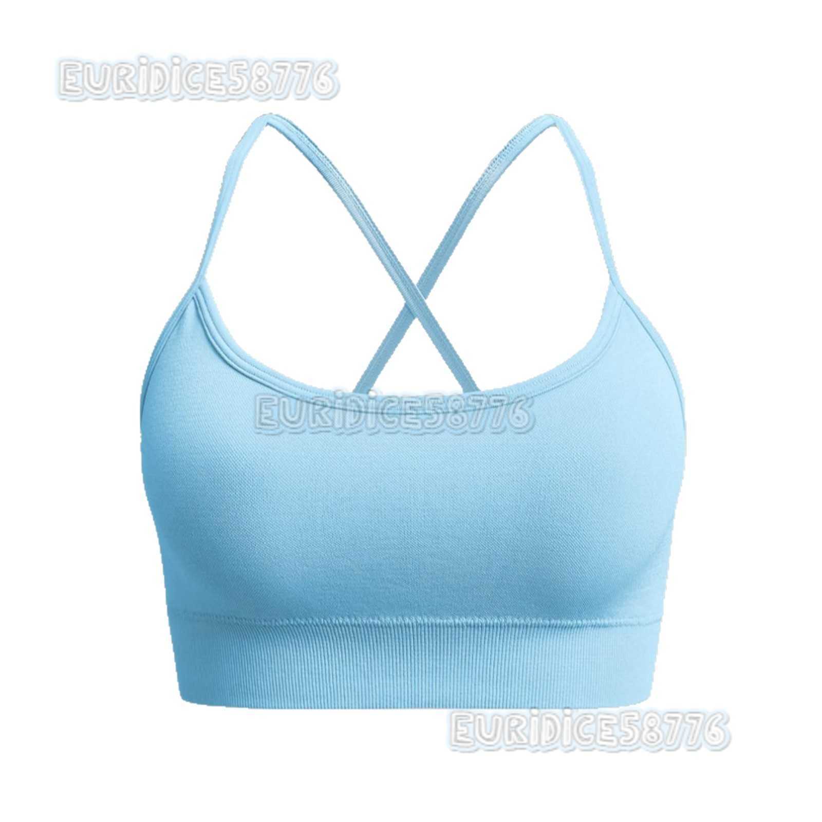Breathable Chest Pad Thin Shoulder Strap Y-shaped Beautiful Back High Strength Shockproof Sports Underwear Running Fitness Yoga Wear Women H250819