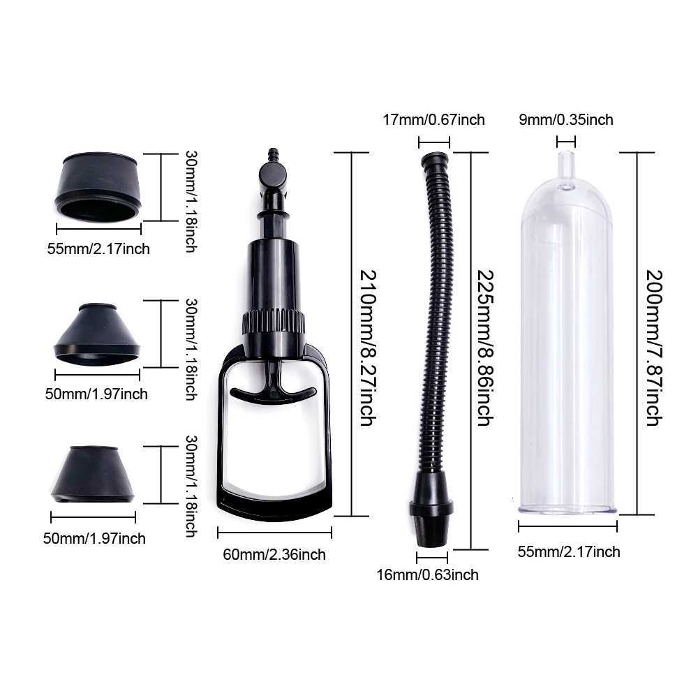 3 Sizes Hand-Controlled Penis Pump Sucking Massage Masturbation Penis Head Stimulation Fun Flirtation Stimulation Adult Sex Toys XJ250819
