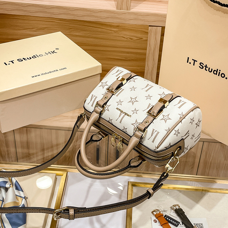 LORDLY KNACK designer bag light luxury genuine leather Boston bag simple versatile high-quality casual fashion cross body bag for woman