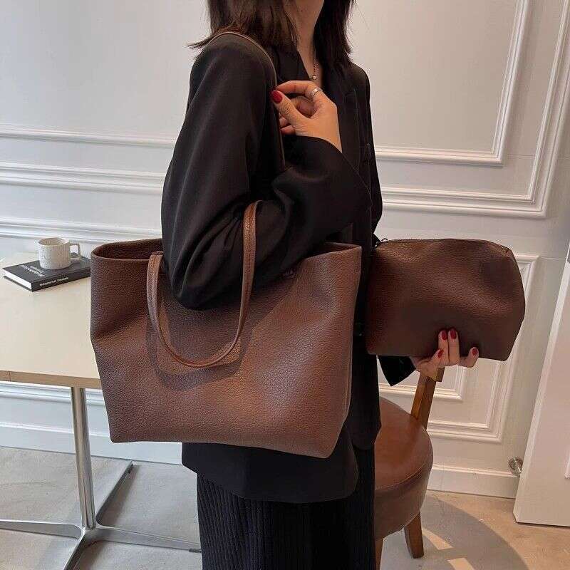 Genuine Leather Handbag 2025 Spring And Summer New Large-capacity Texture Commuting Shoulder Bag Fashion Daily Leisure Versatile
