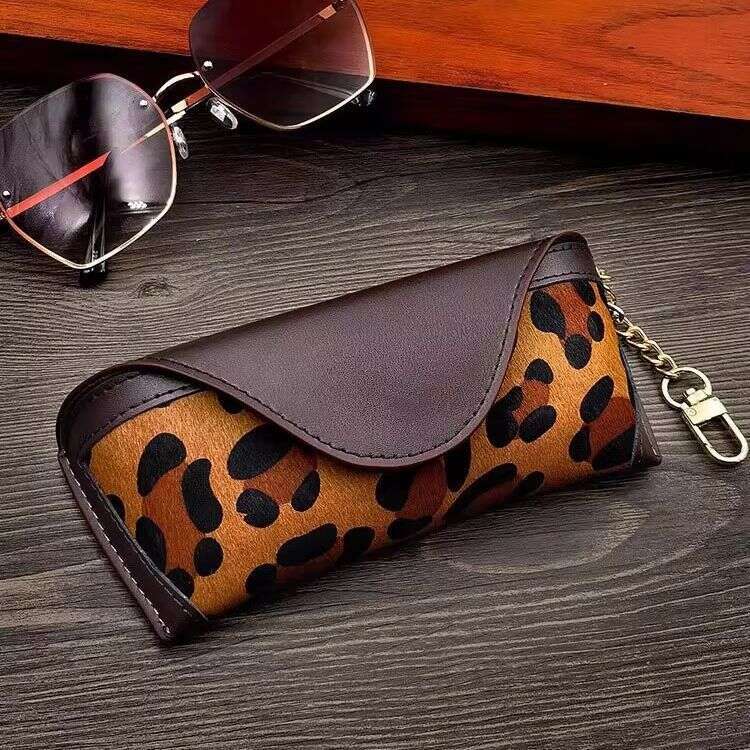 New Anti-Pressure Leopard PU Leather Men Women Portable Storage Bag Myopia Glasses Case Sunglasses