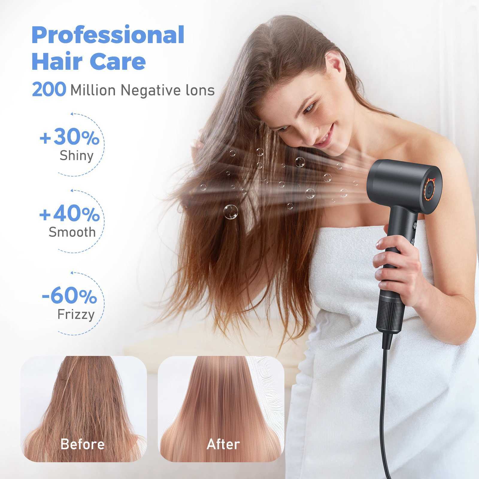 500W Hair Dryer 20000 RPM High-Speed Fast Drying Lightweight and Quiet 500 Million Negative Ions Dryer with Thermo-Control W250819