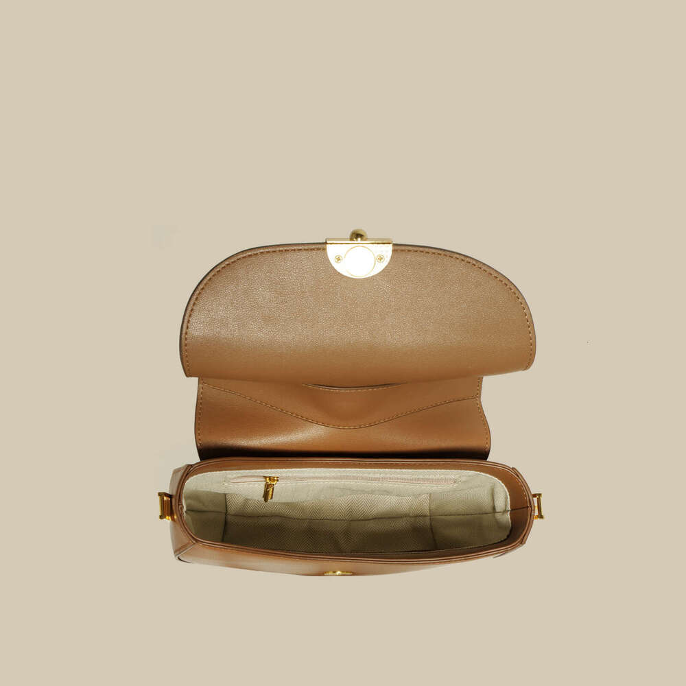 Fashion Saddle Autumn Winter New Niche Matte Cowhide Patchwork Shoulder High Quality Texture Crossbody Small Bag