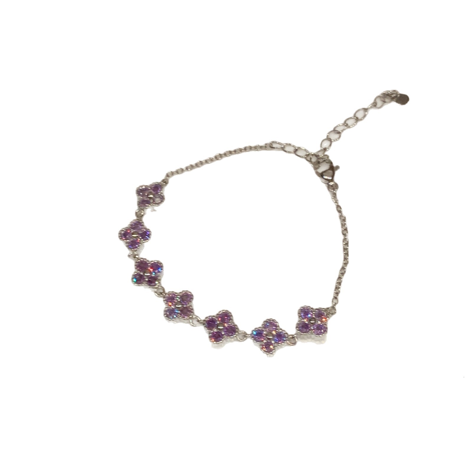 Super Shiny Zircon Flower Chain Fresh Sweet Elegant Bracelet Exquisite Light High-end Jewelry