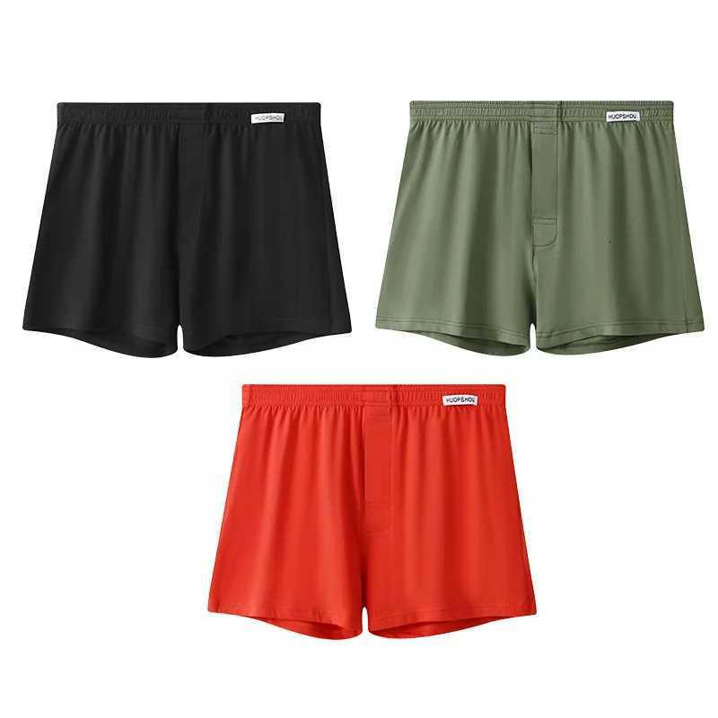 3 PCS Mens Cotton Loose Boxer Shorts Soft Moisture-Wicking Jersey Underwear Plus Size Lounge Summer Stretch Sleep Arrow Pant W250819