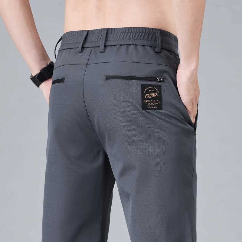 Fashion New in Mens Casual Pants Straight Slim Thin Korean Breathable Comfortable Brand Mens Clothing Summer Trousers W250819