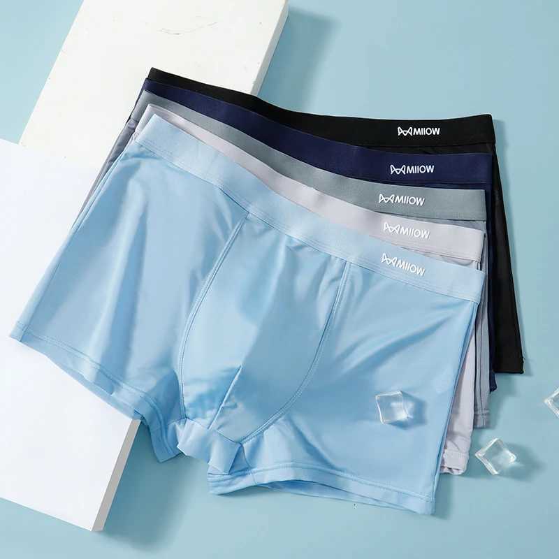 3Pcs Thin Ice Silk Men Boxershorts Graphene Antibacterial Men Underwear Breathable Mens Underpants Mens Boxers Briefs Trunks W250819