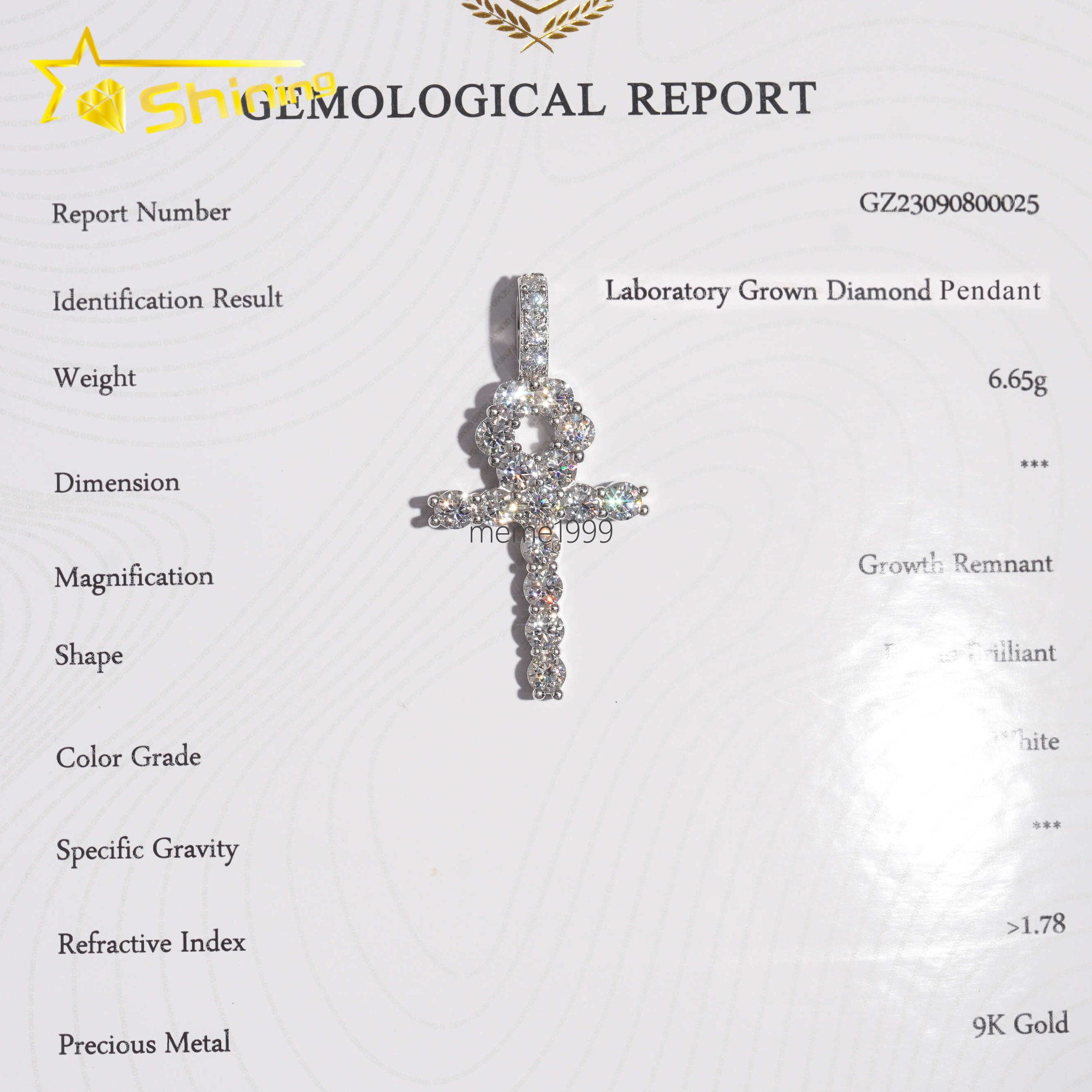 10K Solid Gold Cross Pendant Fashion Jewelry Cross Charms HPHT Lab Diamonds Jewelry