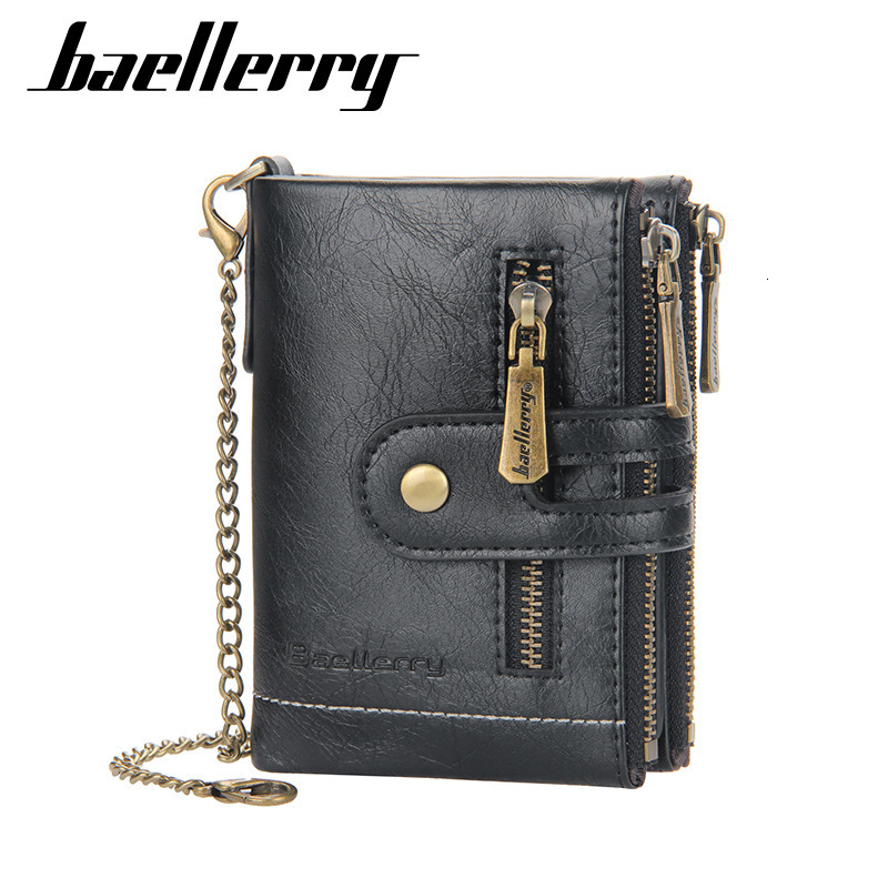 Baellerry Men Wallets Name Engraving 11 Card Holders Men Short Purse Double Zipper Coin Pocket High Quality Male Purse Cartera 250701