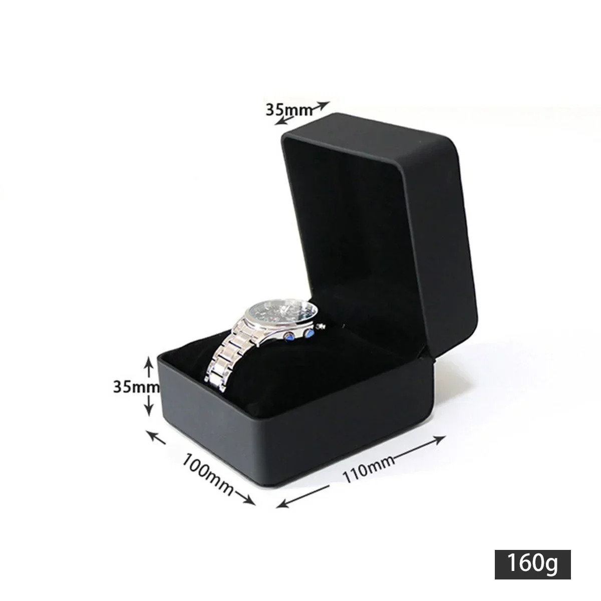 Black Single Watch Gift Box with Pillow PU Leather Wristwatch Display Case Organizer for Men women 250819